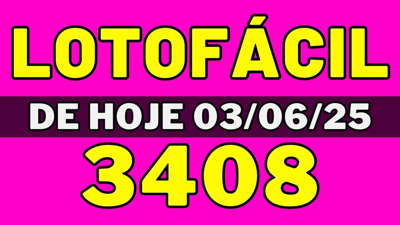 🍀Lotofácil 3408 – Resultado da lotofácil de hoje 3408 (03-06-25) - YouTube