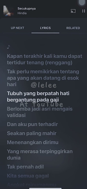 Secukupnya by hindia  lyrics