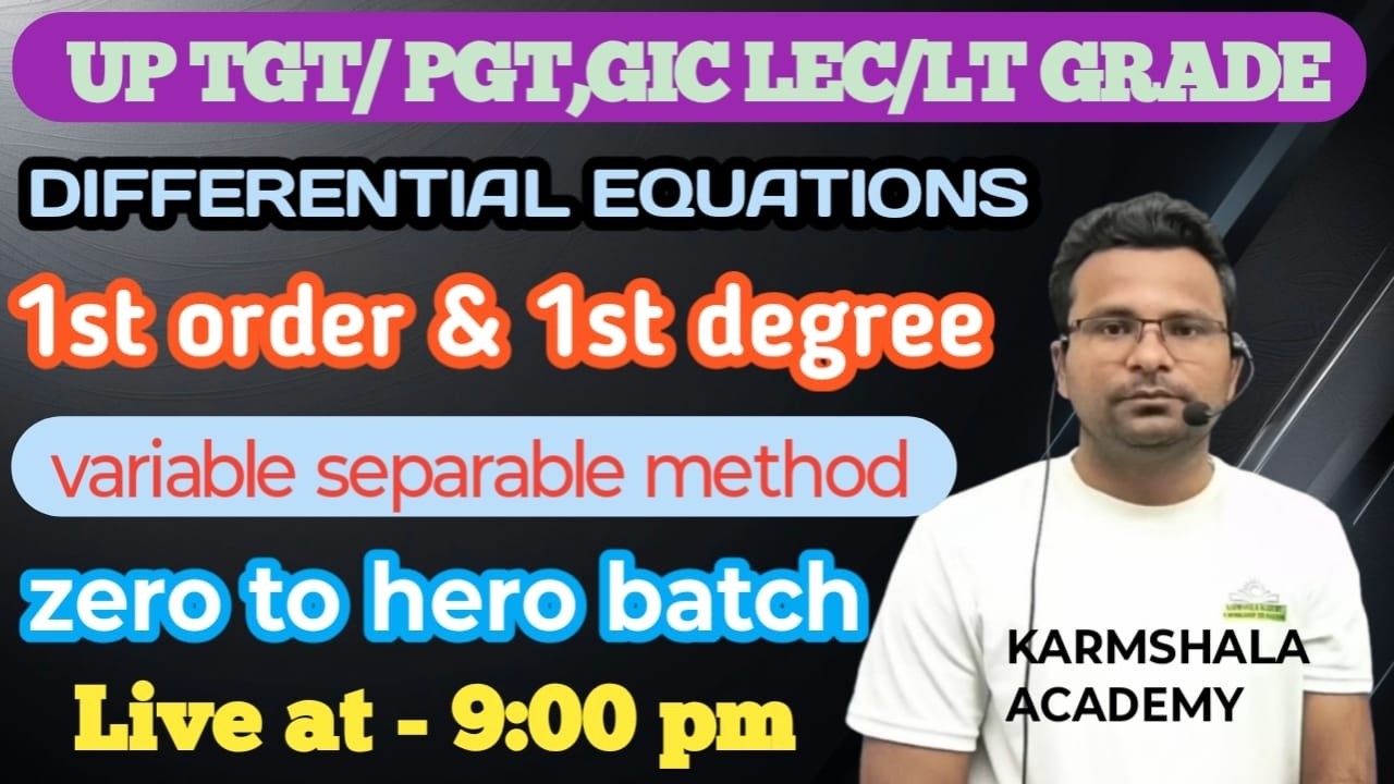 VARIABLE SEPARABLE METHOD DIFFERENTIAL EQUATIONS #uptgtpgt - YouTube