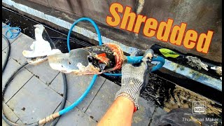 Blocked Drain Cleared Easily - Jetting in London - Jetter Shreds Metal Can - EuroDrainRat #13