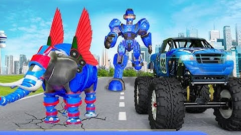 Flying Monster Truck Transform Part-1 | Rescue City Elephant Robot Android GamePlay | By Game Crazy