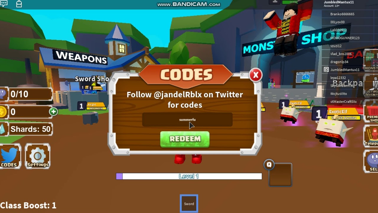 Roblox All Monster Simulator Codes 2020 Working YouTube