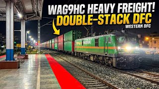 WAG9 Locomotive with Double Stack Container Train in WDFC #indianrailways 