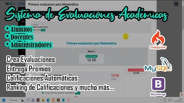 SISTEMA DE EVALUACIONES ACADÉMICAS : Codeigniter 4 + Bootstrap 5 + JQuery 3 + Plugins