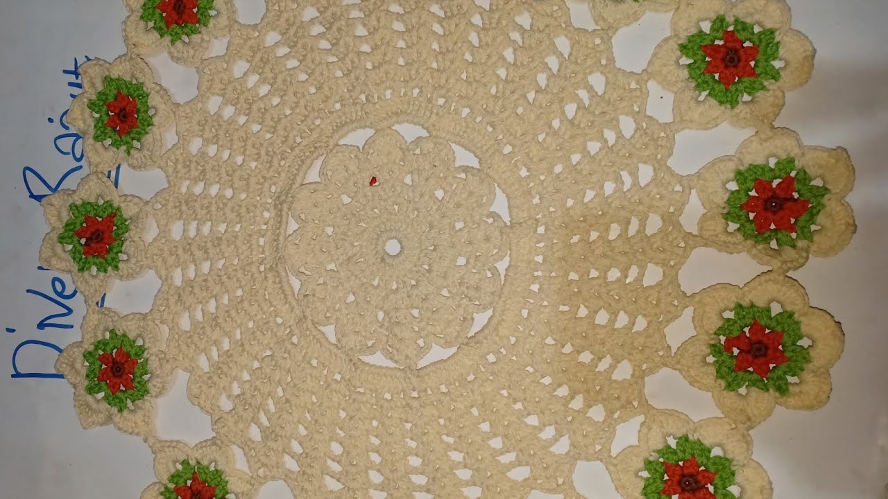 Taplak meja rajut bundar crochet round doily YouTube