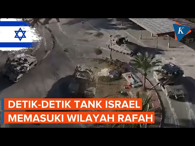 Detik-detik Tank Militer Israel Masuki Rafah class=