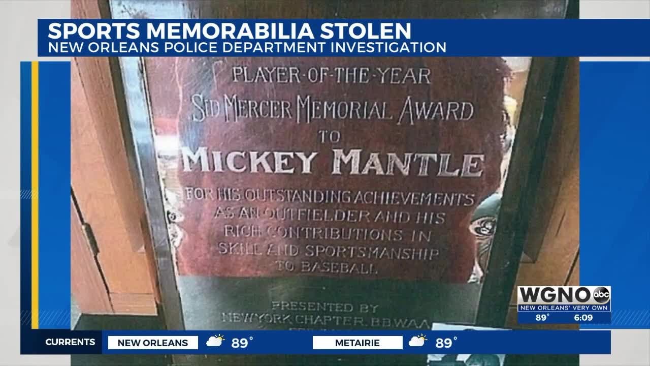 Signed sports memorabilia stolen from package heading from New Orleans