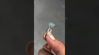Green Cushion Cut Diamond Ring Solitaire Ring Engagement Ring Diamond Ring #ringforwomen#weddingring