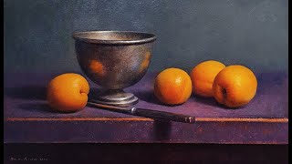 Apricot still life demo by Jos van Riswick