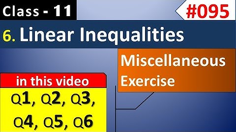 Linear Inequalities | Miscellaneous Exercise on Chapter 6 Q1, Q2, Q3, Q4, Q5, Q6 | Class 11 Maths