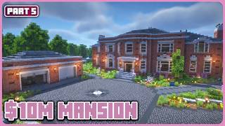 Minecraft Mansion Tutorial: How to Build a $10M LUXURY BRICK MANSION | Part 5