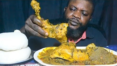 ASMR MUKBANG Delicious Banga Soup And Fufu/African Food Mukbang,Eating Challenge Eating Competition 
