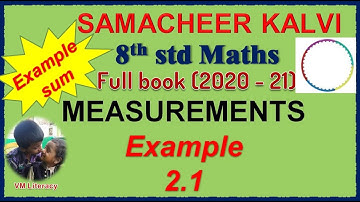 TN 8th maths full book / Measurements / Example sum 2.1 / samacheer kalvi 2020-21
