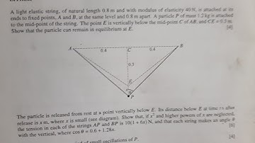 Further Math 9231 p2 Mechanics Elasticity