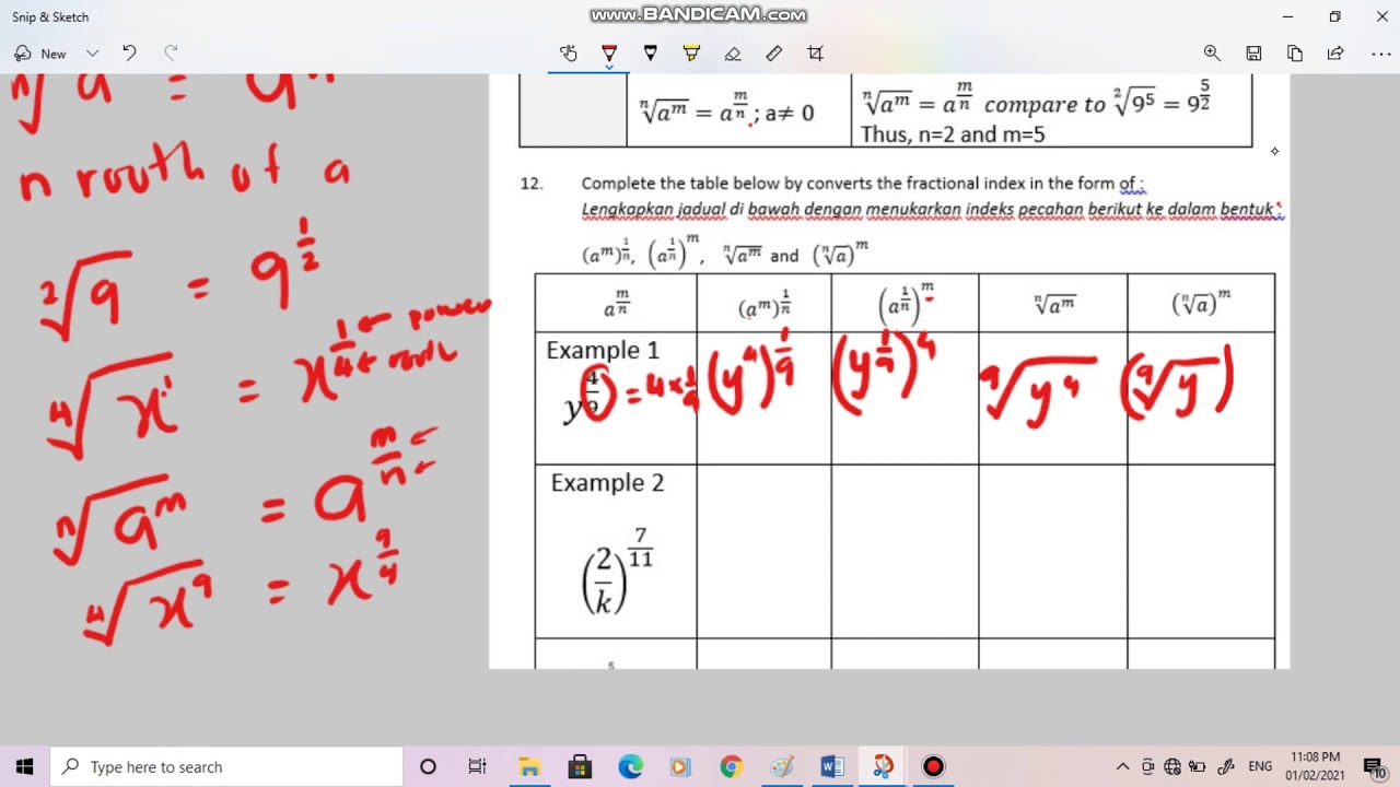 fractional indices law YouTube