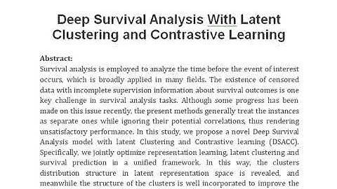 Deep Survival Analysis With Latent Clustering and Contrastive Learning