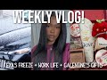 Weekly vlog  texas freeze  work life  galentines day gift box