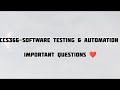 CCS366-software testing and automation important questions 🔗🖇️ subscribe for more videos 📸❤️