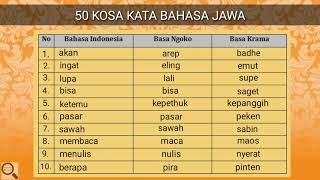 Bahasa Jawa - KOSA KATA JAWA (disertai dengan arti dalam Bahasa Indonesia) #part 2