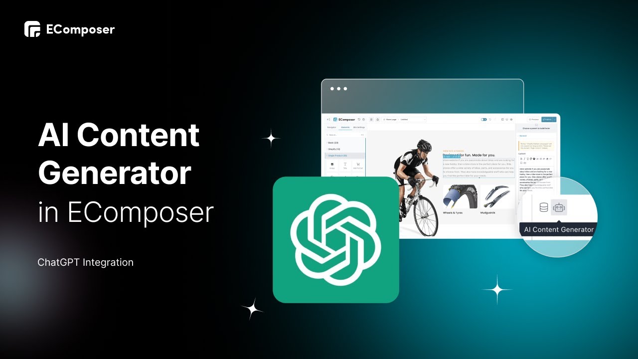 Shopify AI Content Generator Tutorial 2024 - EComposer Landing Page Builder