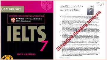 Cambridge IELTS 7 reading 1.2 analysis - Making every drop count