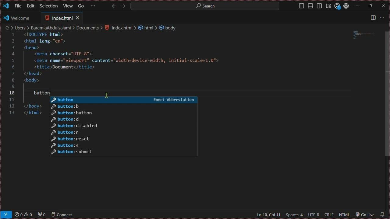 HTML 5 : Shortcuts & Tricks | Using VS Code | - YouTube