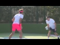 Roger Federer Full Warm-Up + Feeding Drill with Lucas Pouille (Live Broadcast)