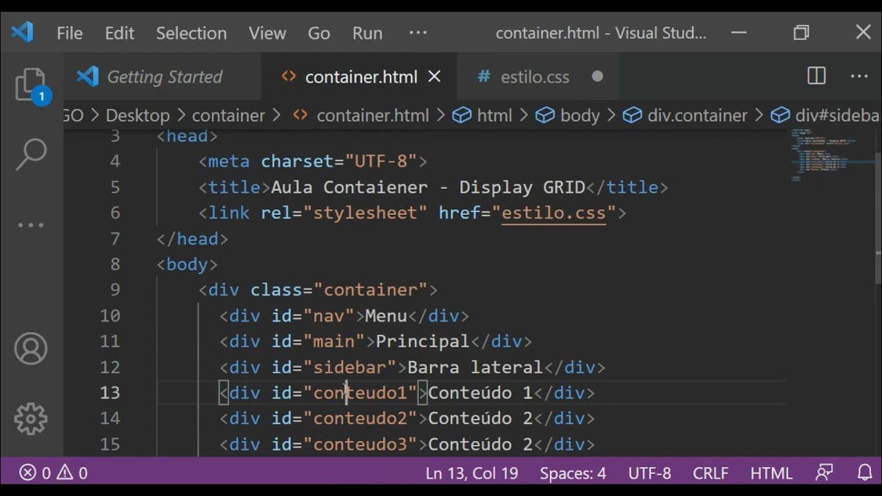 HTML e CSS - Layout com Container e Display Grid - YouTube