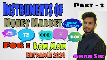 #2 Instruments Of Money Market || Bhu B.com & M.com Entrance Exam 2020