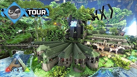 Ark: Crystal Isles - Castle Base Design - Explorers Guild Base Tour (modded)