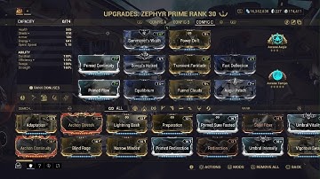 Warframe 2 Zephyr Prime builds for steel path