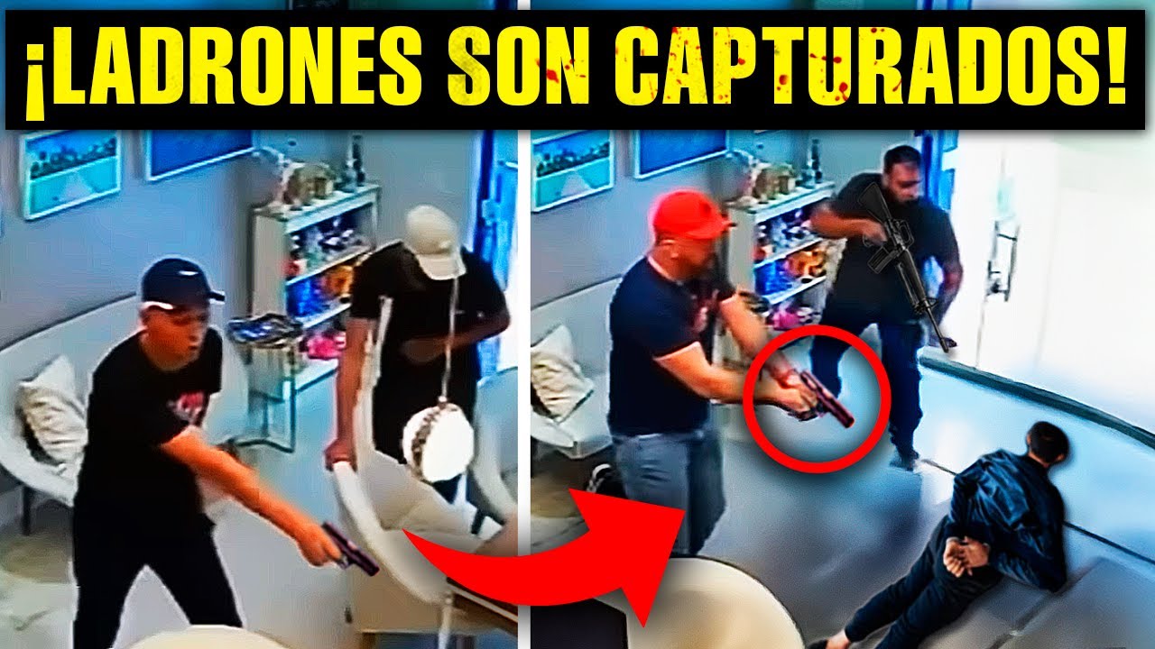 CRIMINALES intentan ROBAR y son CAPTURADOS por POLICÍAS con RIFLES
