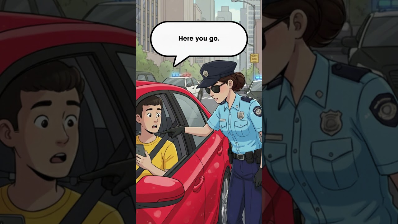 🚔 📵 No Phone While Driving | Traffic Stop English 