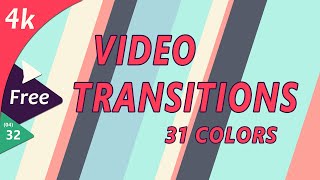 انتقالات فيديو للمونتاج كروما (ترانزيشن) -  Video Transitions Green screen 31 Colors 4k