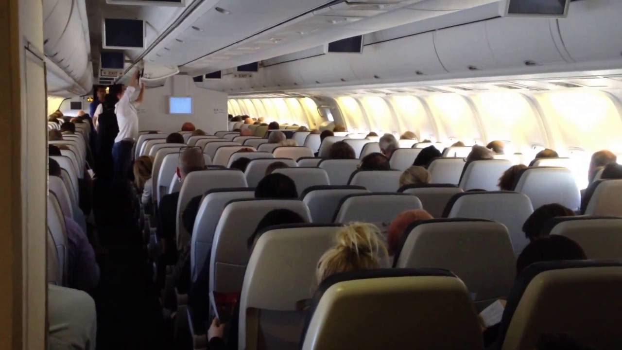 Inside The Cabin Of A Boeing 767 300 From British Airways During Flight