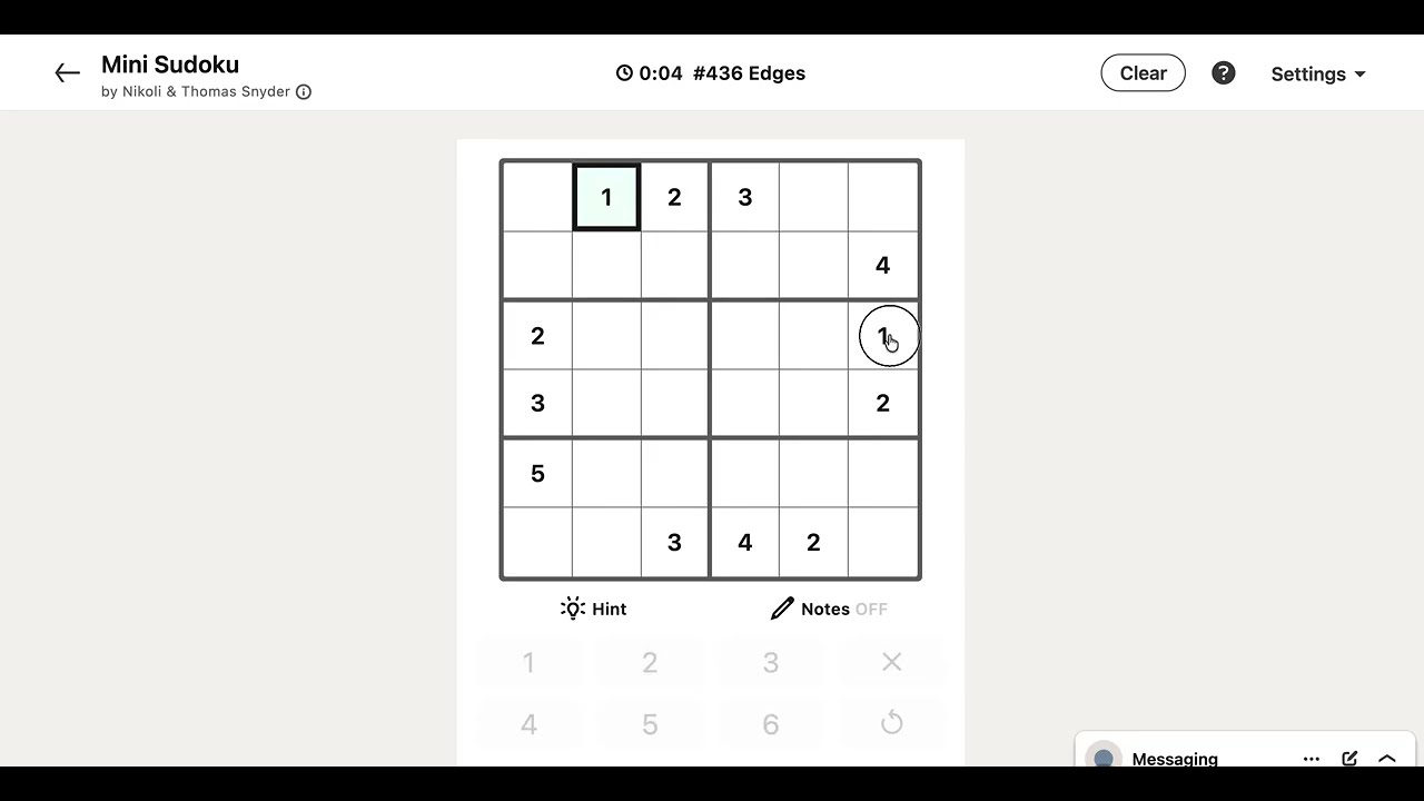 LinkedIn Mini Sudoku answer for October 21, 2026
