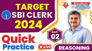 TARGET SBI CLERK 2024 | REASONING QUESTIONS  (DAY 02) | QUICK PRACTICE | DAILY MOCK TEST
