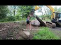 Making a rock bench using my komatsu PC120 excavator