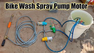 Bike wash by spray pump motor at home