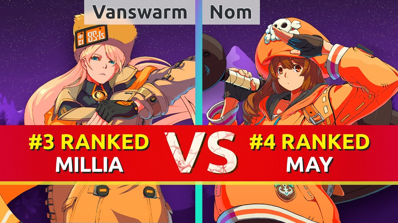 GGST ▰ Vanswarm (#3 Ranked Millia) vs Nom (#4 Ranked May). High Level Gameplay