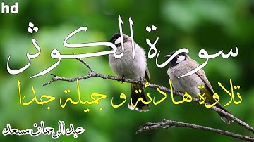 سورة الكوثر 🎧💙تلاوة هادئة تريح الأعصاب💙تلاوة جميلة 💙بصوت القارئ عبد الرحمان مسعد.