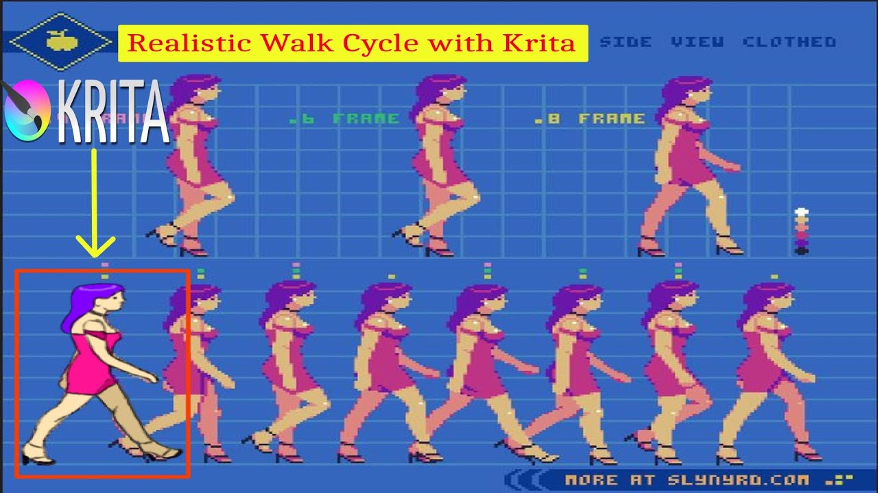 Krita Workshop: The Realistic Walk Cycle - YouTube