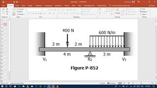 analysis of beam problem 2 تحليل البيم مثال