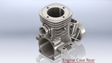 Engine Case Rear with audio narration || SolidWorks Tutorial