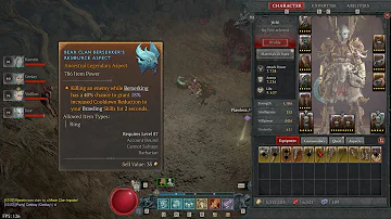 Bear Clan Berserker Aspect + Bold Chieftain’s Aspect + Marshal Glyph Interaction - Diablo 4