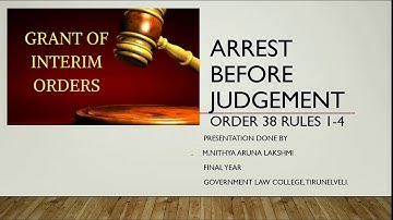 Arrest before judgement  CPC Tamil lecture order 38 rule 1-4 of CPC 1908