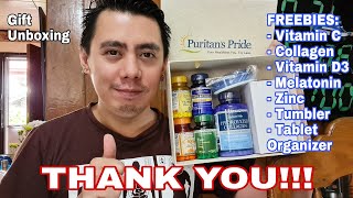 PURITAN S PRIDE VITAMIN C ASCORBIC ACID VITAMIN D3 MELATONIN COLLAGEN ZINC GIFT UNBOXING