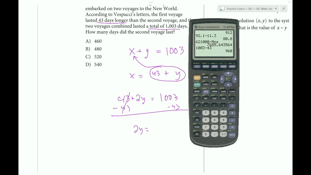 sat math from collegeboard test