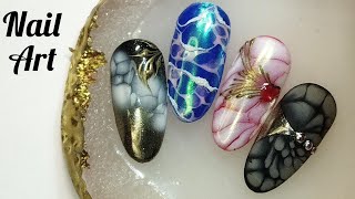 Растекашки. Простые дизайны к новому году. /Simple nail designs for the new year.