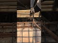 Bend the ends of the rebar for reinforcement on the floor slab.